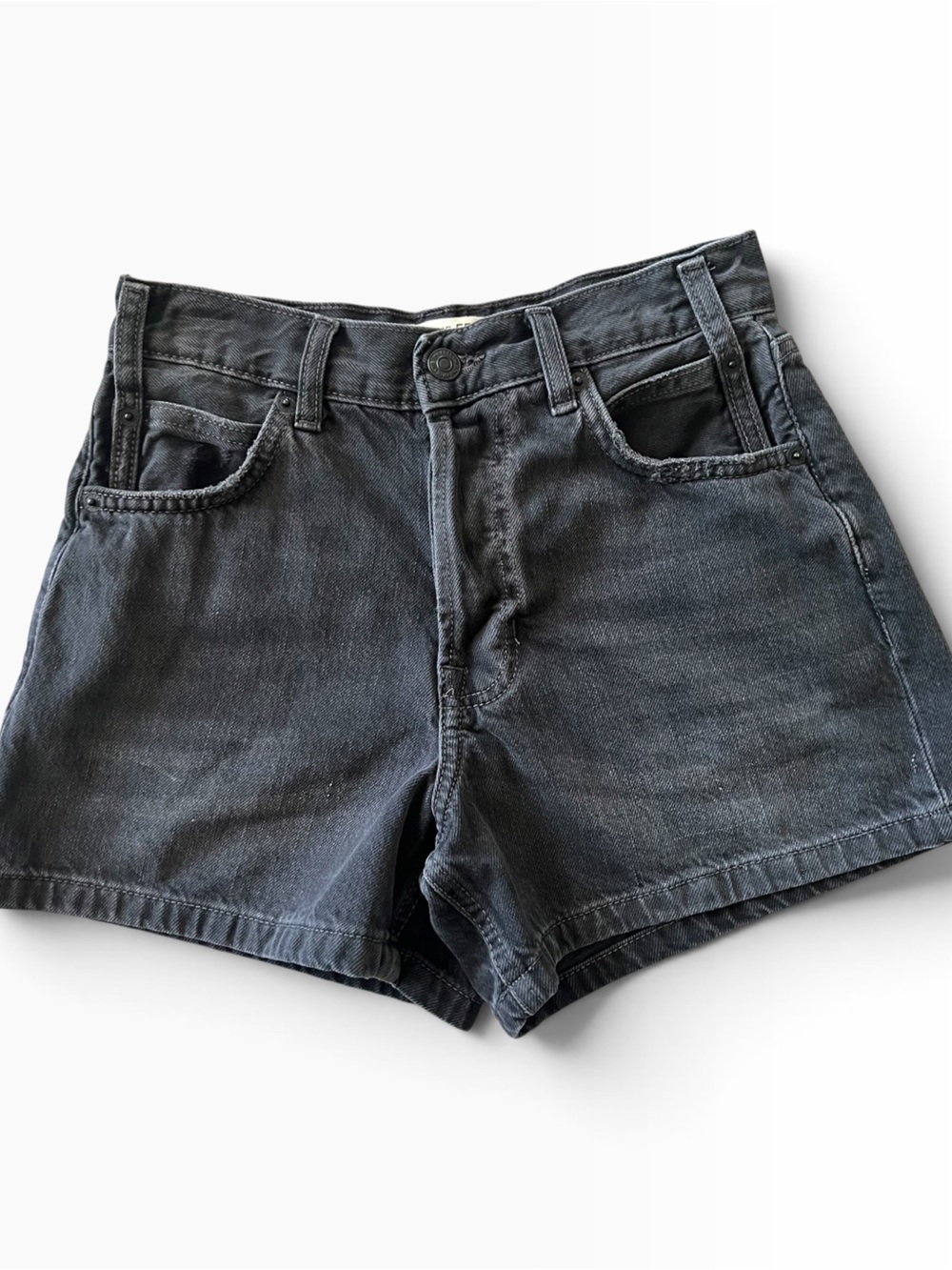 We The Free Free People Black High Rise Denim Shorts Size 24